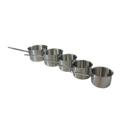 SERIE DE 5 CASSEROLES INOX D.160-180-200-240-260MM 143.0SET1.21 L2G