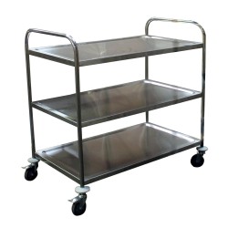 DESSERTE DEMONTABLE INOX 201, 3 NIVEAUX, 4 ROUES 213-4000 L2G