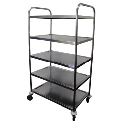 DESSERTE DEMONTABLE INOX , 5 NIVEAUX, 4 ROUES 213-4002 L2G
