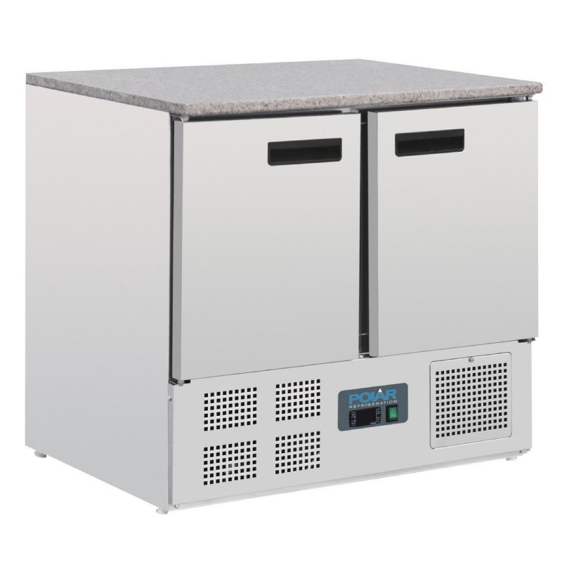 Table réfrigérée positive plan de travail en marbre Polar Série G 2 portes 240L CL108 Polar Table réfrigérée positive plan de travail en marbre Polar Série G 2 portes 240L CL108 Polar