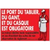 PANCARTE PORT DU TABLIER ET DU CASQUE 2414 L2G