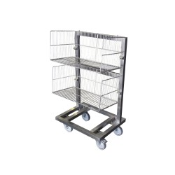 CHARIOT INOX SUPPORT 2 PANIERS A BARQUETTES 24151 L2G