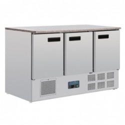 Table réfrigérée positive plan de travail en marbre Polar Série G 3 portes 368L CL109 Polar