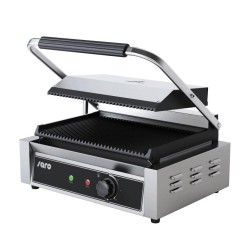 GRILL PANINI 1 PLAQUE RAINUREE DESSUS/DESSOUS EN 263655 L2G