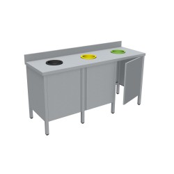 MEUBLE DE TRI INOX 304, 3 PORTES, SANS 3TVO-MTRI186-PB L2G