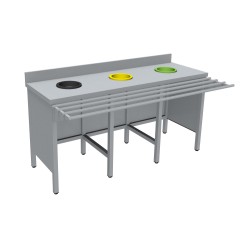 MEUBLE DE TRI INOX 304, SANS PORTE, AVEC 3TVO-MTRI186-RP L2G