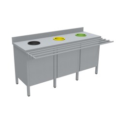 MEUBLE DE TRI INOX 304, 3 PORTES, AVEC 3TVO-MTRI186-RPB L2G