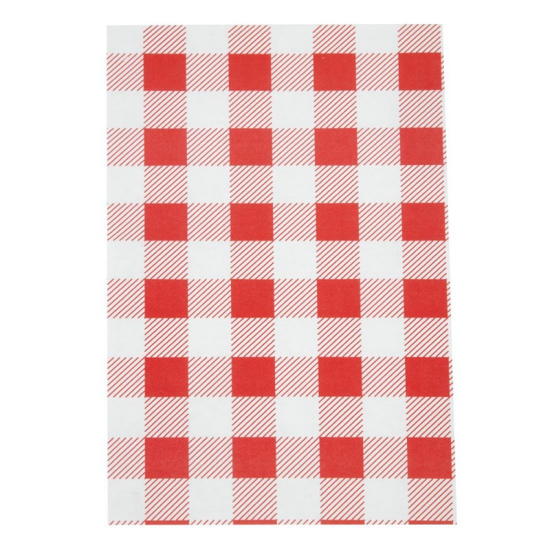 Papier ingraissable vichy rouge 190 x 310mm (lot de 200) CL658 Chevler Papier ingraissable vichy rouge 190 x 310mm (lot de 200) CL658 Chevler