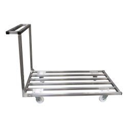 CHARIOT PLATEFORME INOX 304 PLATEAU BARREAUDE 410301 L2G