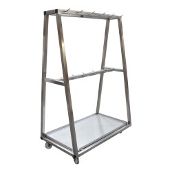 CHARIOT DETAILLAGE INOX 304, 2 NIVEAUX DE BARRE 430602 L2G