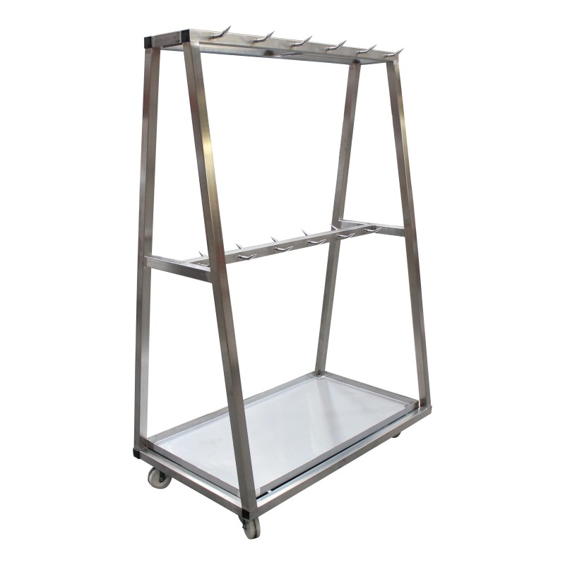 CHARIOT DETAILLAGE INOX 304, 2 NIVEAUX DE BARRE 430602 L2G CHARIOT DETAILLAGE INOX 304, 2 NIVEAUX DE BARRE 430602 L2G