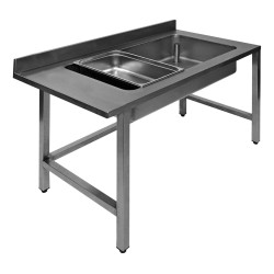 TABLE DE DEBOITAGE INOX 304 ADOSSEE, 1 CUVE 25202 L2G