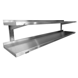 ETAGERE MURALE INOX 304 PLEINE S/2 CREMAILLERES 2ETPLC104 L2G