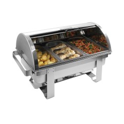CHAFING DISH GN1/1 CHROME, COUVERCLE ROLL TOP 470206 L2G