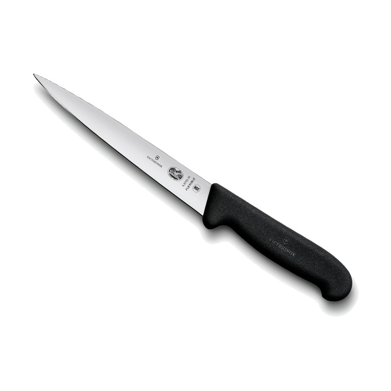 COUTEAU FILET SOLE VICTORINOX MANCHE NOIR SURMOULE 5.3703.18 L2G COUTEAU FILET SOLE VICTORINOX MANCHE NOIR SURMOULE 5.3703.18 L2G