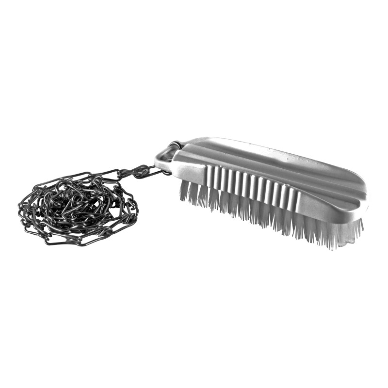 BROSSE A ONGLES BLANCHE AVEC CHAINE INOX 500 L2G