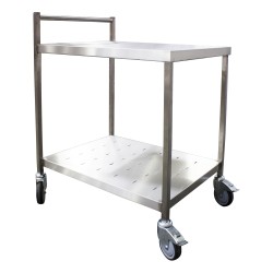 TABLE DE SERVICE ROULANTE INOX 304,2 NIV. PLATEAUX 52319 L2G