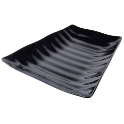 PLAT MELAMINE NOIR ONDULE RECTANGULAIRE 85555 L2G