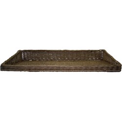 PRESENTOIR OSIER BLANC EN PENTE 100X50CM 92112 L2G