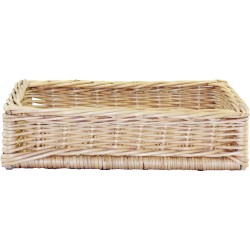 CORBEILLE OSIER BLANC 30X20CM H.10CM 92125 L2G