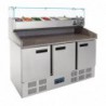 Comptoir de préparation pizza et salade réfrigéré 3 portes 368L CN267 Polar