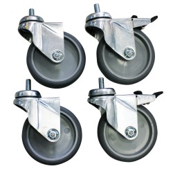 ENSEMBLE DE 4 ROULETTES CHAPE ZINGUEE D.125 MM A-DSR-RC125 L2G