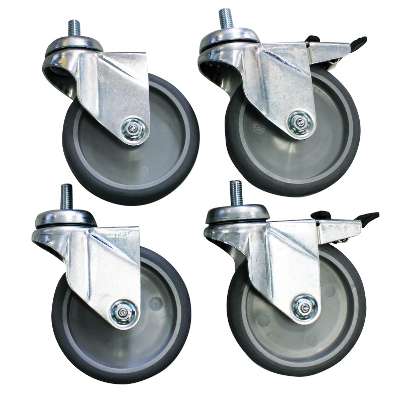 ENSEMBLE DE 4 ROULETTES CHAPE ZINGUEE D.125 MM A-DSR-RC125 L2G