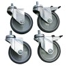 ENSEMBLE DE 4 ROULETTES CHAPE ZINGUEE D.125 MM A-DSR-RC125 L2G