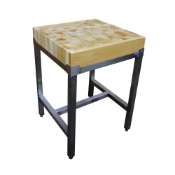 BILLOT BOIS 500X500X100 SUR PIETEMENT INOX 304  B55B-100 L2G