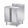 MEUBLE BAS INOX 304, ADOSSE BAT2/8A L2G