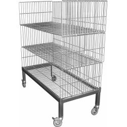 CHARIOT A BARQUETTES FILAIRE INOX 304 - 2 NIVEAUX DCHB-2N L2G