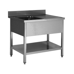 PLONGE INOX 304 DEMONTABLE, 1 BAC 400X400X250 MM DCPL106-1BG-ETP L2G