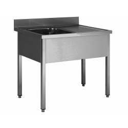 PLONGE INOX 304 DEMONTABLE, 1 BAC 400X500X250 MM DCPL107-1BG L2G