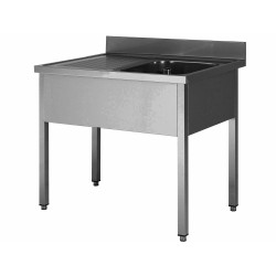 PLONGE INOX 304 DEMONTABLE, 1 BAC 500X400X250 MM DCPL126-1BD L2G