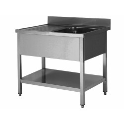 PLONGE INOX 304 DEMONTABLE, 1 BAC 500X400X250 MM DCPL126-1BD-ETP L2G