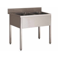 PLONGE INOX 304 DEMONTABLE, 2 BACS 600X500X300 MM DCPL147-2B L2G