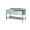 PLONGE INOX 304 DEMONTABLE, 2 BACS 400X400X250 MM DCPL156-2BD-ETP L2G