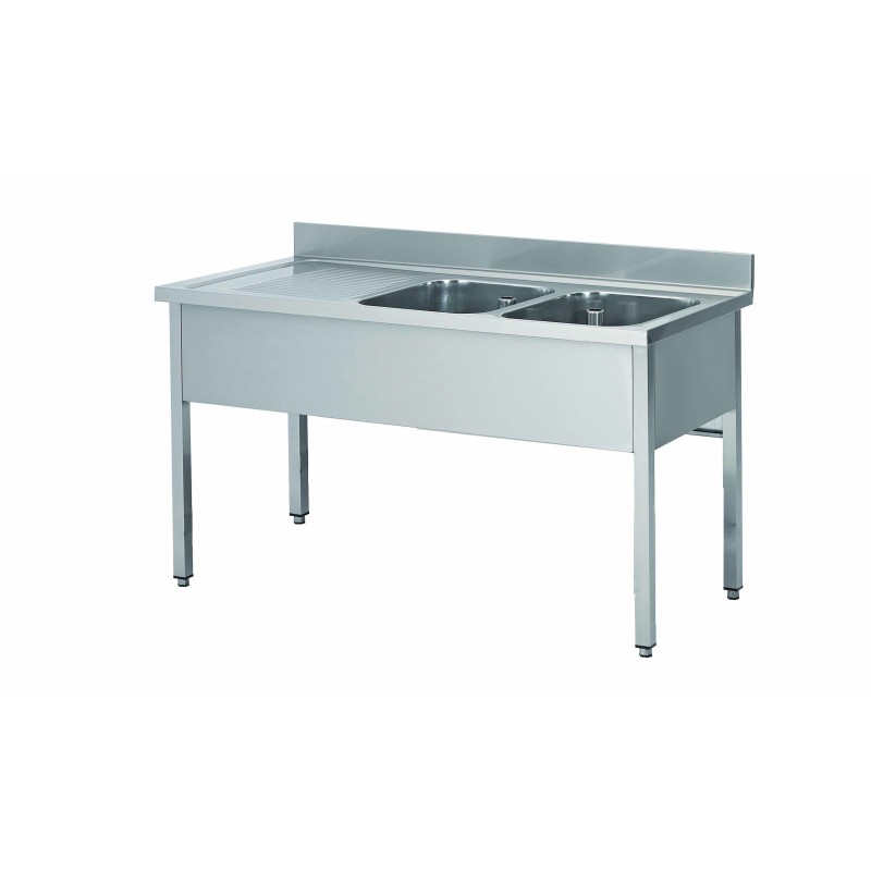 PLONGE INOX 304 DEMONTABLE, 2 BACS 400X500X250 MM DCPL157-2BD L2G PLONGE INOX 304 DEMONTABLE, 2 BACS 400X500X250 MM DCPL157-2BD L2G