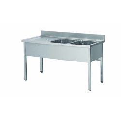 PLONGE INOX 304 DEMONTABLE, 2 BACS 500X400X250 MM DCPL206-2BD L2G