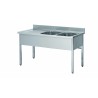 PLONGE INOX 304 DEMONTABLE, 2 BACS 500X400X250 MM DCPL206-2BD L2G