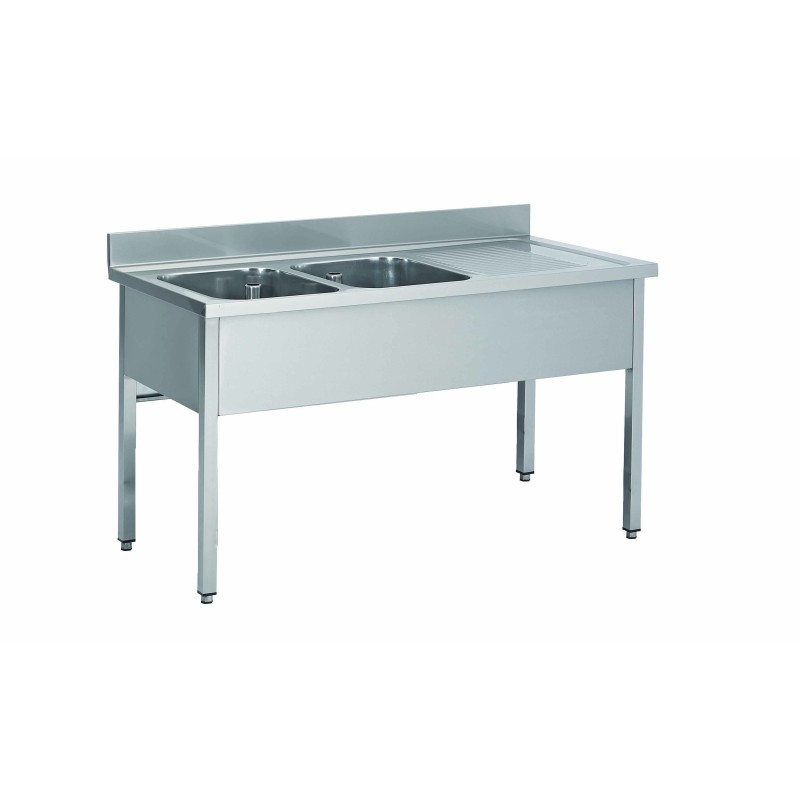 PLONGE INOX 304 DEMONTABLE, 2 BACS 600X500X300 MM DCPL207-2BG L2G PLONGE INOX 304 DEMONTABLE, 2 BACS 600X500X300 MM DCPL207-2BG L2G