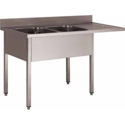PLONGE INOX 304 DEMONTABLE ENCASTREMENT LV,2 BACS DCPLV187-2BG L2G