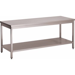 TABLE INOX 304 DEMONTABLE CENTRALE AVEC ETAGERE DCTCE107 L2G