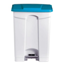 POUBELLE BLANCHE POLYPROPYLENE 90L COUVERCLE BLEU DIFP90BL L2G