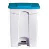 POUBELLE BLANCHE POLYPROPYLENE 90L COUVERCLE BLEU DIFP90BL L2G