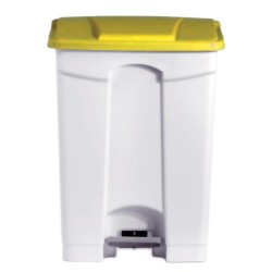 POUBELLE BLANCHE POLYPROPYLENE 90L COUVERCLE JAUNE DIFP90YE L2G