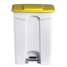 POUBELLE BLANCHE POLYPROPYLENE 90L COUVERCLE JAUNE DIFP90YE L2G