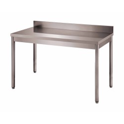 TABLE ADOSSEE DEMONTABLE INOX 304, PIEDS RONDS, DRTA106 L2G
