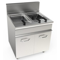 FRITEUSE GAZ INOX 304, 2 CUVES 17+17L E7-FLG2V17 L2G