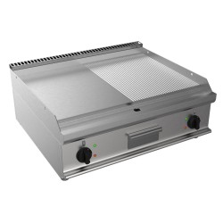 FRY-TOP ELECTRIQUE 1/2 LISSE-1/2 NERVUREE A POSER E7-KTE2BBMK L2G
